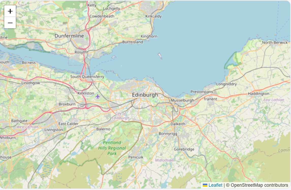 Map of Edinburgh and the surrounding area